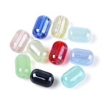 Imitation Jade Glass Beads, Barrel, Mixed Color, 9x6~6.5mm, Hole: 1.2~1.4mm, about: 2857pcs/1000g(GLAA-T025-82M)