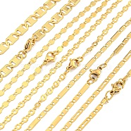 Ion Plating(IP) 201 Stainless Steel Mariner Link Chain Necklaces, Golden, 19.69~19.88 inch(50~50.5cm)(NJEW-K270-08)