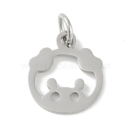 Non-Tarnish 304 Stainless Steel Pendants, Twelve Chinese Zodiac Charms, with Jump Ring, Pig, 12.5x11x0.9mm, Hole: 3.1mm(STAS-L279-001P-10)