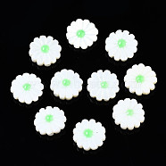 Natural Freshwater Shell Beads, with Enamel, Flower, Pale Green, 12x4mm, Hole: 0.9mm(SHEL-N026-143A-149C)