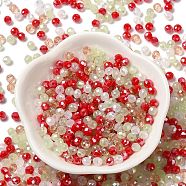 Glass Beads, Faceted, Rondelle, Red, 4x3mm, Hole: 0.4mm, about 820pcs/60g(EGLA-A034-SM4mm-57)