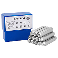 BENECREAT Iron Stamps Seal, for Imprinting Metal, Plastic, Wood, Leather, Platinum, Animal Pattern, 65.5x10mm, Pattern: 6mm, 12pcs/box, 1 box(AJEW-BC0001-57K)