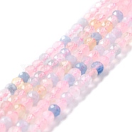 Natural Morganite Beads Strands, Faceted, Rondelle, 4x3mm, Hole: 0.8mm, about 126pcs/strand, 15.94''(40.5cm)(G-K312-17B)