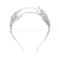 Fashionable Iron Hair Band Findings, Platinum, 53.5~54x5~8mm, Inner Diameter: 116~119mm(OHAR-T008-01P)