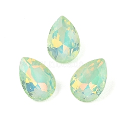 Glass Cabochons, Faceted, Teardrop, Lawn Green, 10x7x4mm, 72pcs/set(GLAA-N0028-07B)