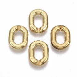 CCB Plastic Linking Rings, Quick Link Connectors, For Cable Chains Making, Unwelded, Oval, Golden, 24x18.5x5mm, Inner Diameter: 13.5x7mm, about 330pcs/500g(CCB-S163-074B-01)