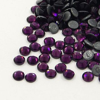 Glass Hotfix Rhinestone, Grade AA, Flat Back & Faceted, Half Round, Amethyst, SS6, 1.9~2.0mm, about 1440pcs/bag
