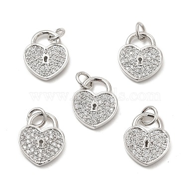 Brass Micro Pave Clear Cubic Zirconia Charms(KK-E068-VB126)-3