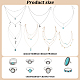 15Pcs 15 Style Oval & Teardrop & Feather Synthetic Turquoise Pendants Multi-layer Necklaces & Finger Rings(SJEW-AN0001-43)-2