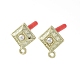 Rack Plating Golden Alloy with ABS Pearl Stud Earring Findings(EJEW-B036-03G-13)-1
