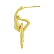 Rack Plating Brass Twist Oval Dangle Stud Earrings for Women(EJEW-G322-24MG)-3