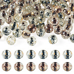 100Pcs Crackle Transparent Glass Beads Strands, Round, with Gold Foil, Mixed Color, 8mm, Hole: 0.8mm(GLAA-TA0004-11C)