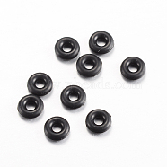 Rubber O Rings, Donut Spacer Beads, Fit European Clip Stopper Beads, Black, 2mm(X-KY-R007-10)