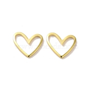 Brass Linking Rings, Heart Connector, Real 24K Gold Plated, 11x13x1.5mm, Inner Diameter: 5x11mm(FIND-Z039-18G)