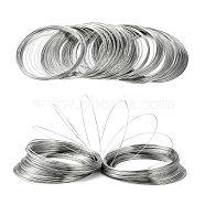 Carbon Steel Memory Wire, for Collar Necklace Making, Necklace Wire, Platinum, 22 Gauge, 0.6mm, about 900 circles/1000g(MW11.5CM-NF)