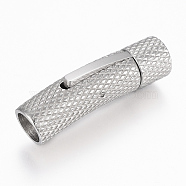 304 Stainless Steel Bayonet Clasps, Tube, Stainless Steel Color, 30.5x8x9mm, Hole: 6mm(STAS-F131-28P)