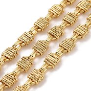Brass Oval & Rectangle Link Chains, Unwelded, with Spool, Cadmium Free & Lead Free, Real 18K Gold Plated, 10x7x3.5mm, 6.5x4.5x2mm(CHC-K013-13G)