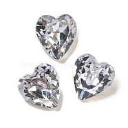 Glass Rhinestone Cabochons, Flat Back & Back Plated, Faceted, Heart, Alexandrite, 5.5x5x3.5mm(RGLA-L029-16B-283)