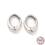 925 Sterling Silver Spring Gate Rings, Oval, Antique Silver, 9x6x2mm, Inner Diameter: 5x4mm(STER-D036-13AS-02)