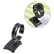 Plastic Bracelet Displays, C Type Single Watch/Bracelet Display Stand, Black, 94x60x40mm(BDIS-B001-1)