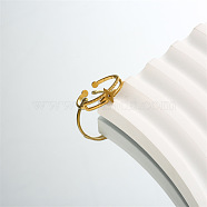 DIY fashionable stainless steel ring with non fading color, female niche high-end light luxury tagram style(PQ6554-5)