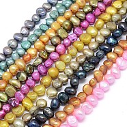 Dyed Natural Cultured Freshwater Pearl Beads Strands, Mixed Shape, Mixed Color, 8~10x6~7x5~6mm, Hole: 0.8mm, about 60pcs/strand, 14.5 inch(37cm)(PEAR-L021-07-01)