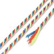 Cotton Cord, Braided Rope, with Paper Reel, for Wall Hanging, Crafts, Gift Wrapping, Colorful, 1.5mm, about 21.87 Yards(20m)/Roll(OCOR-E027-01C-01)