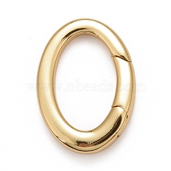 Rack Plating Brass Spring Gate Rings, Cadmium Free & Nickel Free & Lead Free, Long-Lasting Plated, O Rings, Real 18K Gold Plated, 18x13x3mm, i9 Gauge, nner diameter: 13x8mm(KK-M229-47G)