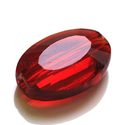 Imitation Austrian Crystal Beads, Grade AAA, K9 Glass, Faceted, Oval, Dark Red, 13x10x5mm, Hole: 0.9~1mm(SWAR-F072-13x10mm-05)