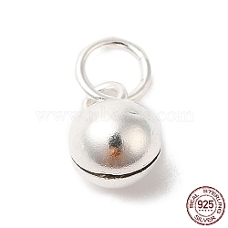 925 Sterling Silver Charms, Bell, with Jump Rings, Silver, 7.5x5mm, Hole: 2.5mm(STER-G033-01S)