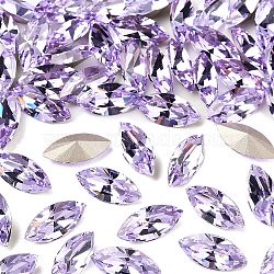 Preciosa&reg MAXIMA Crystal Fancy Stones, Czech Crystal, 435 14 615 Navette(Horse Eye), Dura Foiling, 20310 Violet, 15x7mm(X-PRC-FG15-20310)