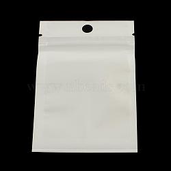 Pearl Film Plastic Zip Lock Bags, Resealable Packaging Bags, with Hang Hole, Top Seal, Self Seal Bag, Rectangle, White, 32x22cm, inner measure: 27x21cm(OPP-R002-02)