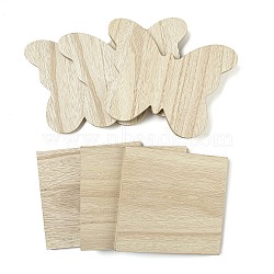 6Pcs 2 Styles Wood Cup Mats, Coaster, Square & Butterfly, PapayaWhip, 155x202x12.3mm, 3pcs/style(DIY-XCP0003-35)