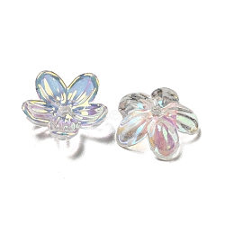 Iridescent Acrylic Bead Caps, AB Color Plated, 5-Petal Flower, Clear AB, 12x12x3.5mm, Hole: 1.4mm(OACR-C021-06)