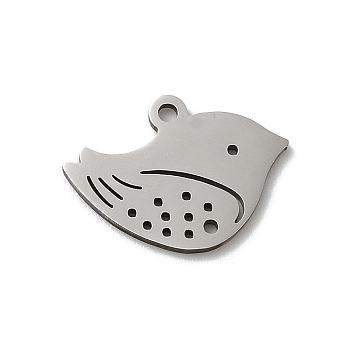 201 Stainless Steel Pendants, Laser Cut, Stainless Steel Color, Bird, 10.5x14.5x1mm, Hole: 1.2mm