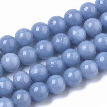 Synthetic Angelite Beads Strands, Round, 6mm, Hole: 0.8~0.9mm, about 31~32pcs/Strand,  7.28 inch~7.67 inch(18.5cm~19.5cm)