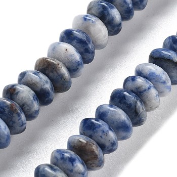 Natural Blue Spot Jasper Beads Strands, Saucer Beads, 10x5mm, Hole: 0.7mm, about 40pcs/strand, 8.19''~8.54''(20.8~21.7cm)