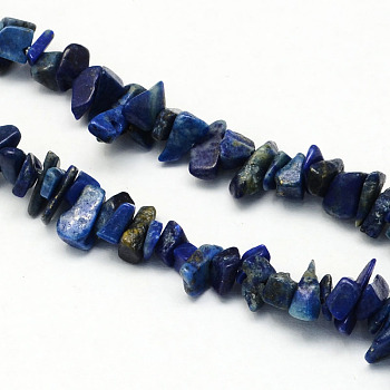 Dyed Natural Lapis Lazuli Stone Bead Strands, Chip, 3~9x3~6x1~4mm, Hole: 1mm, about 350pcs/strand, 34.6 inch