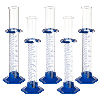 Glass Graduated Measuring Cylinder, Lab Supplies, Blue, 67x75.5x248mm, Inner Diameter: 27mm, Capacity: 100ml(3.38fl. oz)