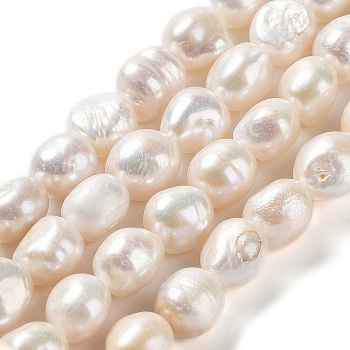 Natural Cultured Freshwater Pearl Beads Strands, Two Side Polished, Grade 4A, Seashell Color, 11.5~13.5x11~12x8~9mm, Hole: 0.7mm, about 31~35pcs/strand, 14.76''(37.5~39.5cm)