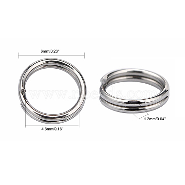 Jewelry Findings Original Color Stainless Steel Split Rings(X-STAS-E010-6x1mm-2)-2