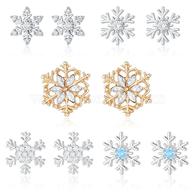 Snowflake Cubic Zirconia Stud Earrings