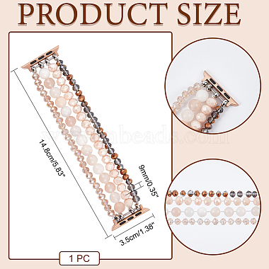 Bling Synthetic Mixed Stone Beaded Stretch Watch Bands(STAS-WH0029-72)-2