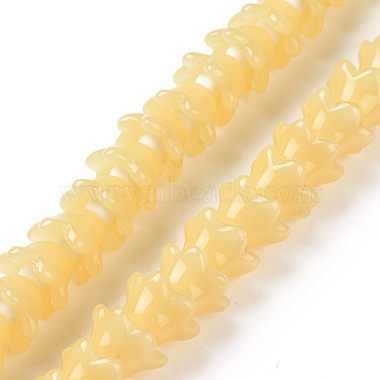 Pale Goldenrod Flower Glass Beads