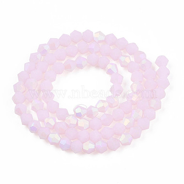 Imitation Jade Bicone Frosted Glass Bead Strands(X-GLAA-F029-JM4mm-A02)-2