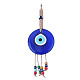 Flat Round with Evil Eye Glass Tassel Pendant Decorations(EVIL-PW0002-15)-2