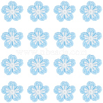 50Pcs Polyester Applqiues, Sew on Felt Patches, Costume Ornament Accessories, Flower, Light Sky Blue, 40x40x2.5mm(PATC-CY0001-60)