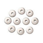 304 Stainless Steel Geometric Spacer Beads, Stainless Steel Color, Tarnish Free, Flat Round, 4x0.8mm, Hole: 1mm(STAS-F362-04A-P01)