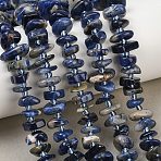 Natural Sodalite Beads Strands, Nuggets, 7.5~13x6~13x2~5mm, Hole: 0.9mm, about 68~86pcs/strand, 15.35~15.75''(39~40cm)(GG-CBA3A44-B12-01)