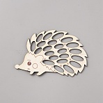 Wooden Thread Winding Boards, Floss Bobbin, Thread Organizer Card for Cross-Stitch, Hedgehog, 73.5x108x2mm(DIY-WH0499-04B)